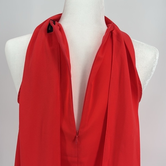 Banana Republic Factory Tie Neck Halter Top Women’s Size XS in Bright Red Orange - Picture 7 of 7